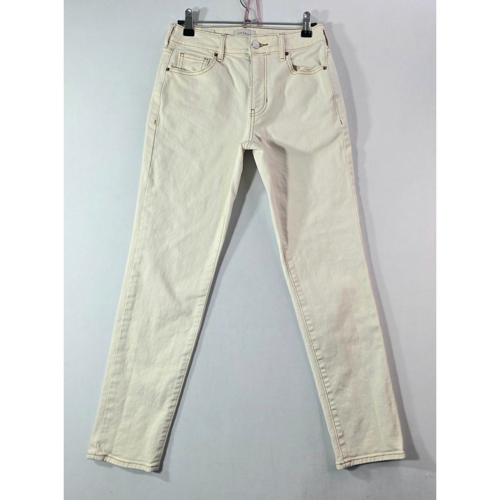 PacSun Stretch Mom Jeans Off-White Cream Denim Size 24 High Waisted Tapered